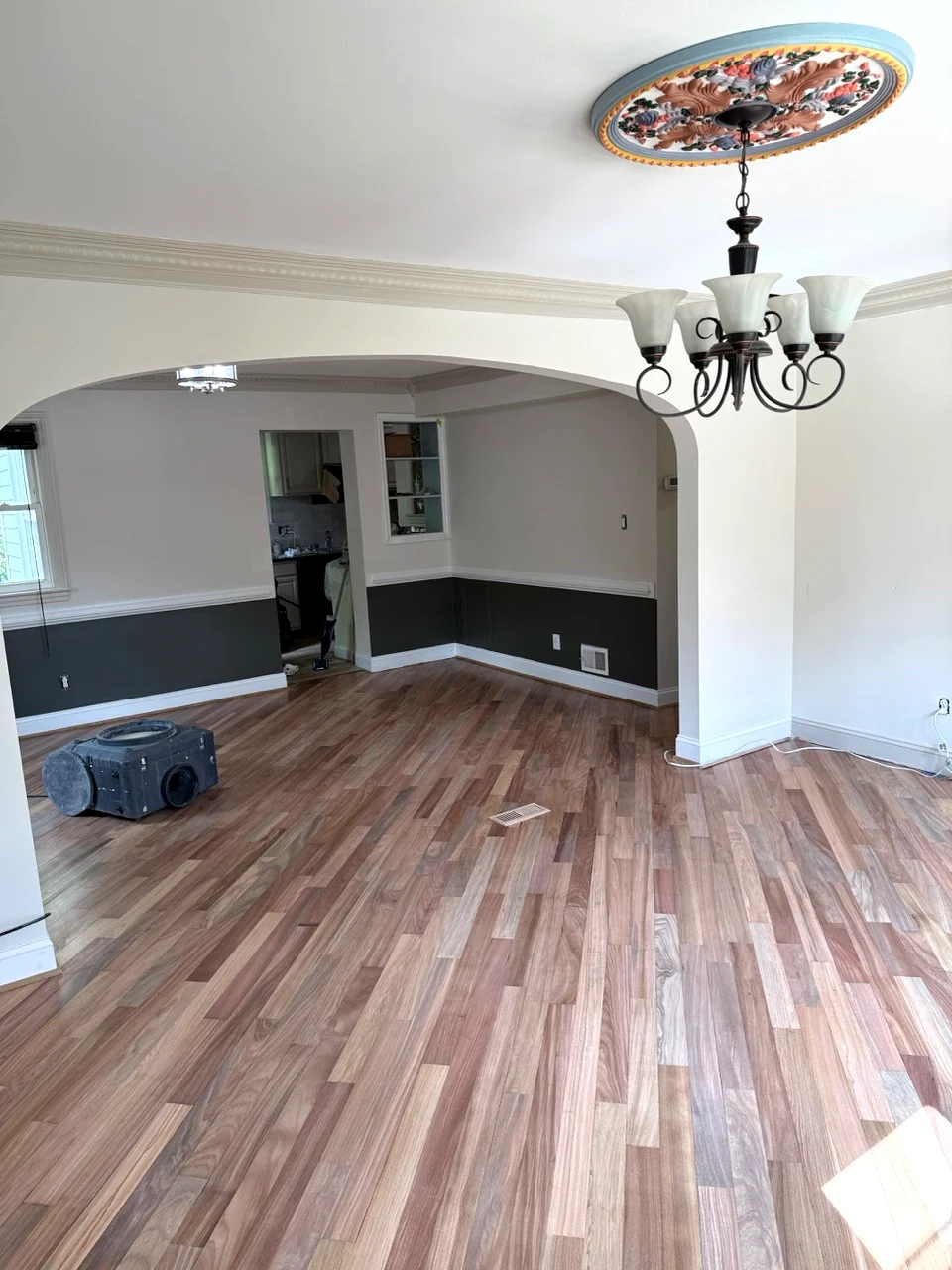 Room after new hardwood flooring was installed