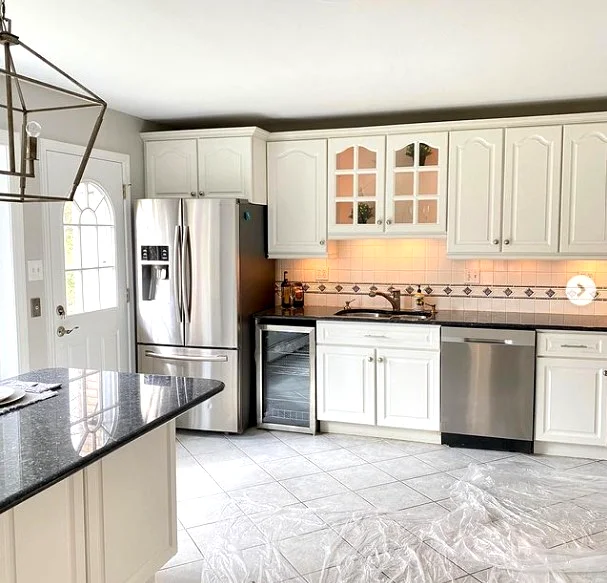 Kitchen remodel with new cabinets and countertops